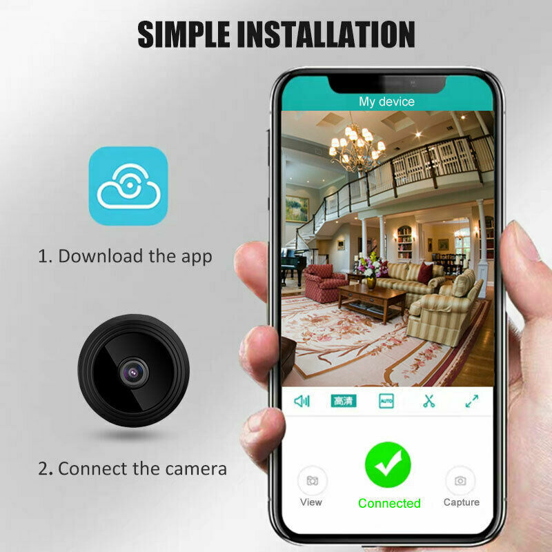 Mini Compact WiFi Home Security Camera – Night Vision HD USB 1080P