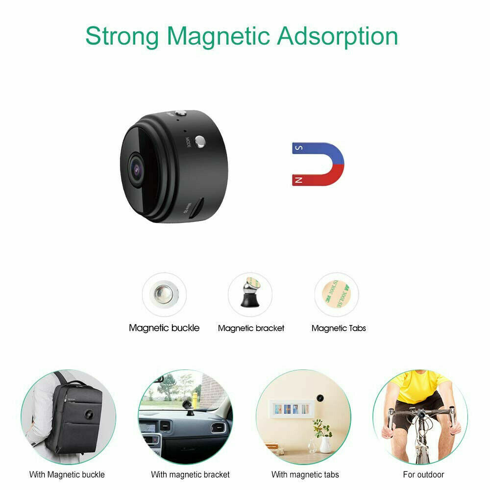 Mini Compact WiFi Home Security Camera – Night Vision HD USB 1080P