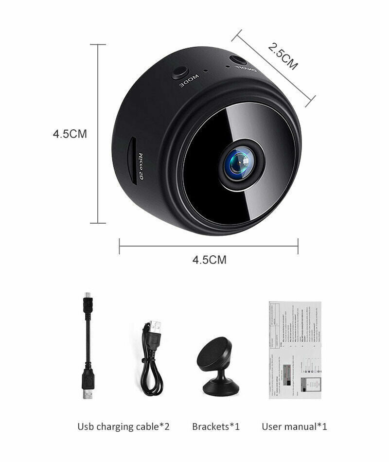 Mini Compact WiFi Home Security Camera – Night Vision HD USB 1080P