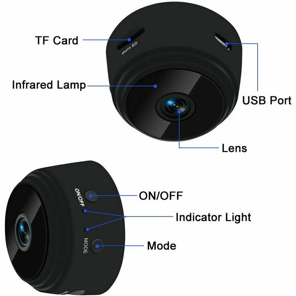 Mini Compact WiFi Home Security Camera – Night Vision HD USB 1080P