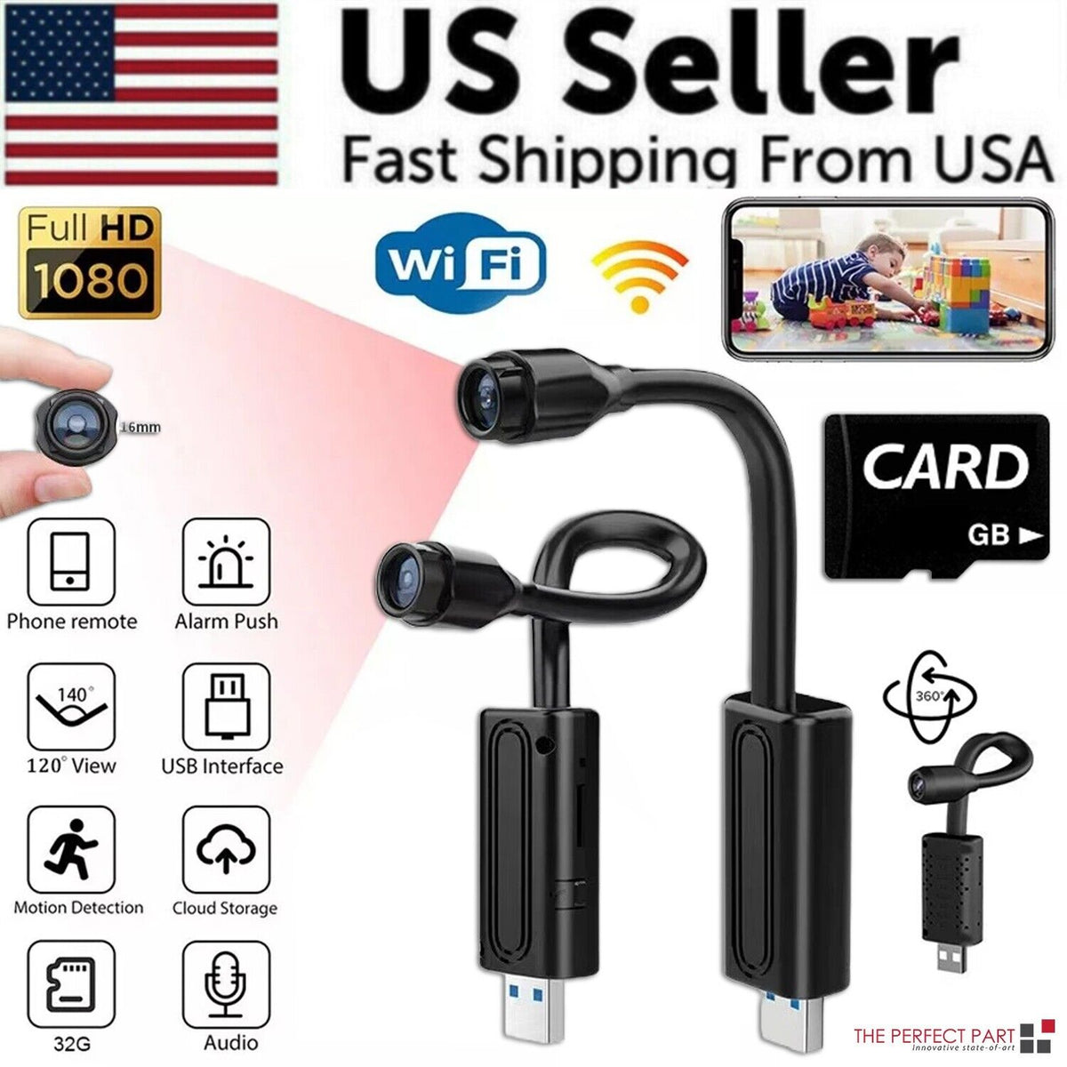Mini Discreet WiFi Security Camera – Night Vision HD 1080P