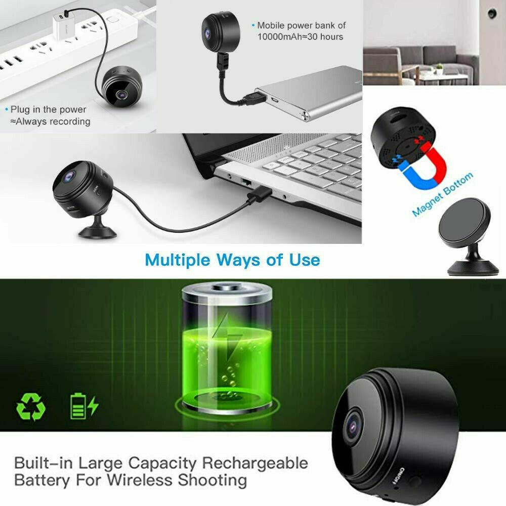 Mini Compact WiFi Home Security Camera – Night Vision HD USB 1080P